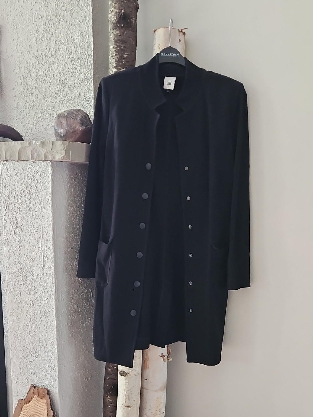 CAbi Black Open-Front Knit Jacket